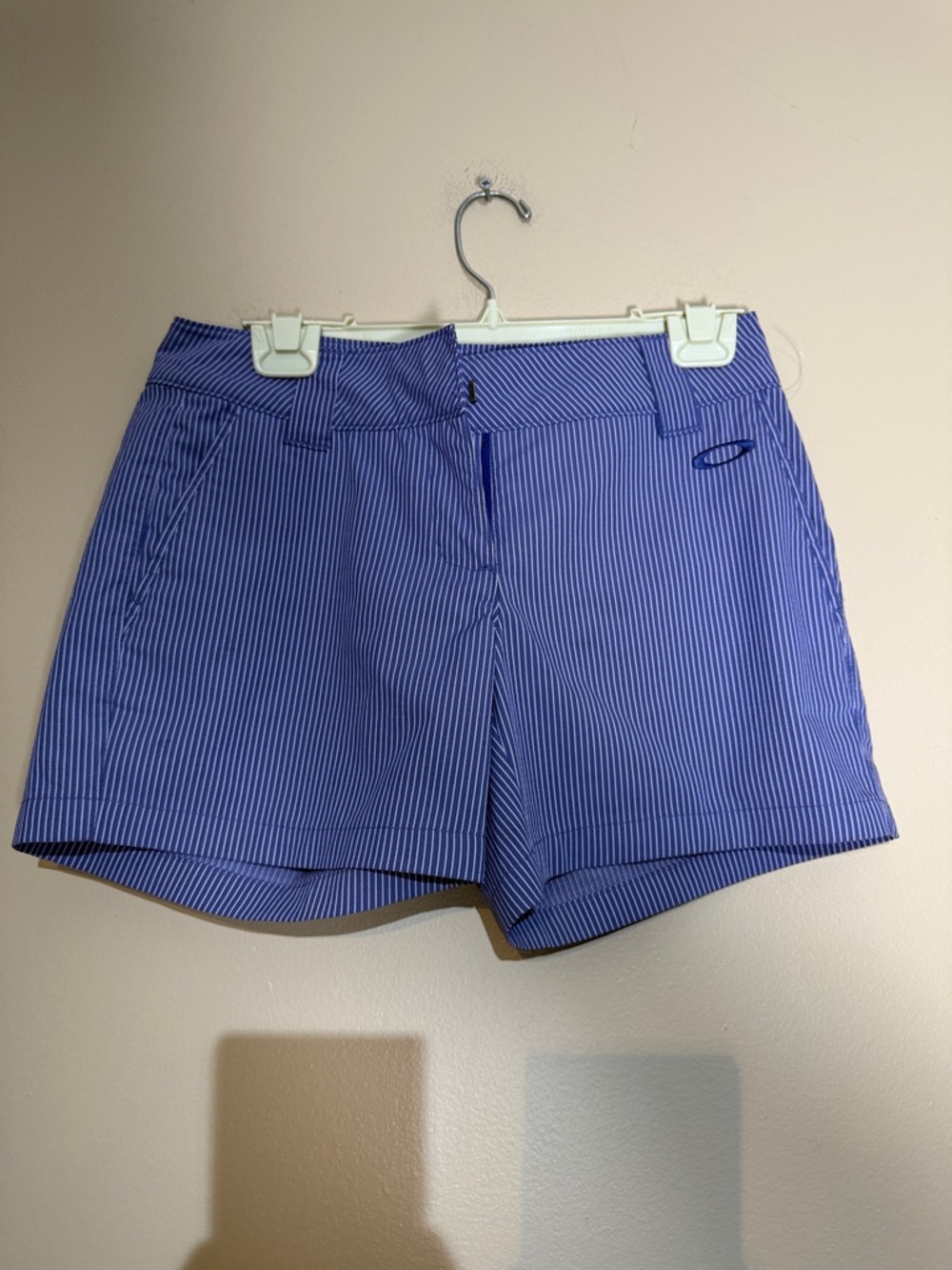 Oakley Blue Pinstripe Women's Athletic Shorts